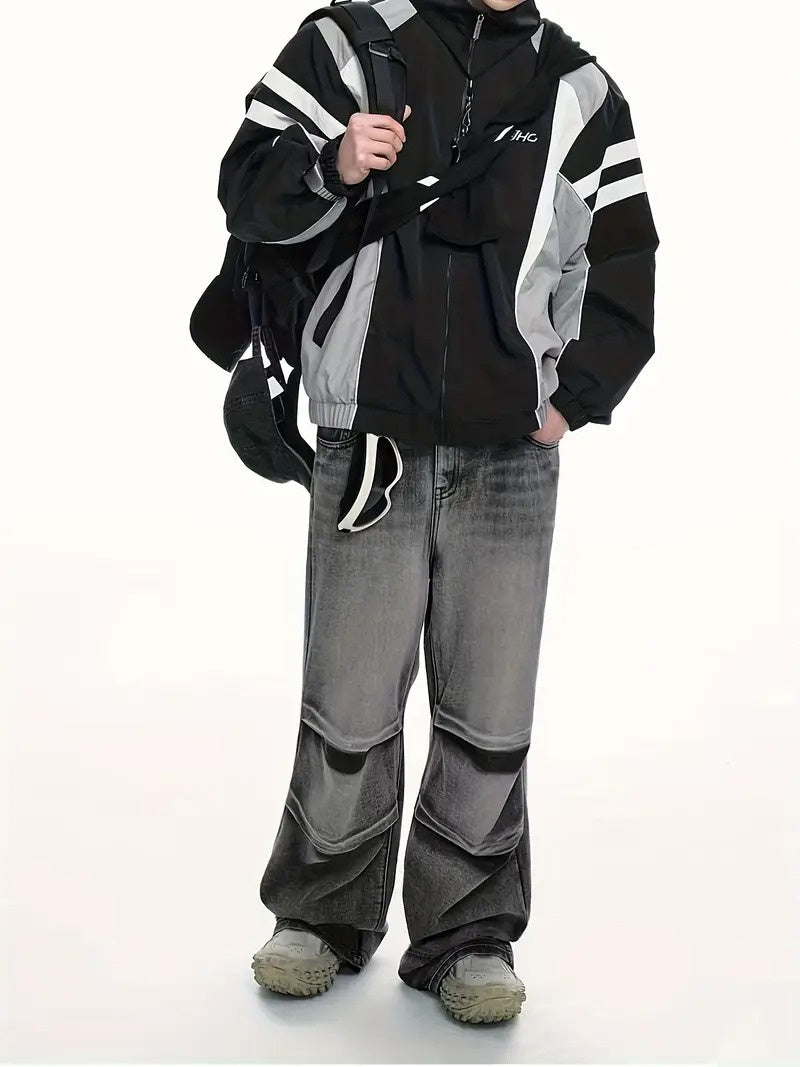 Męskie Spodnie z Szerokimi Nogawkami