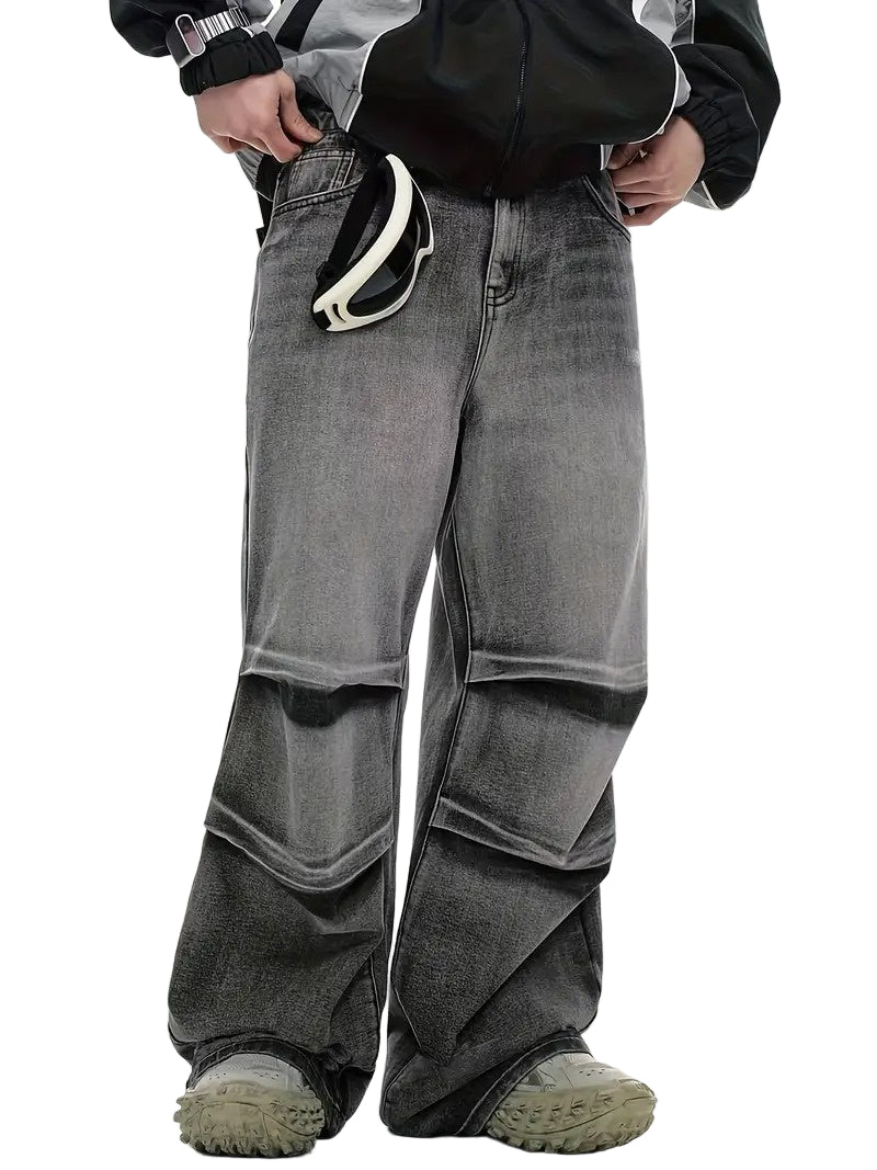 Męskie Spodnie z Szerokimi Nogawkami