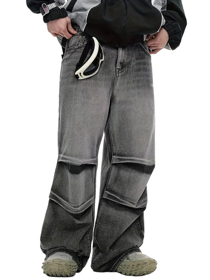 Męskie Spodnie z Szerokimi Nogawkami