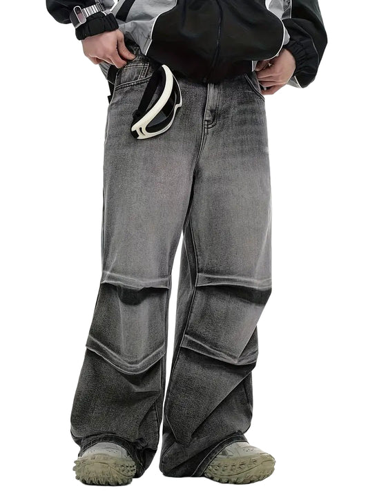 Męskie Spodnie z Szerokimi Nogawkami