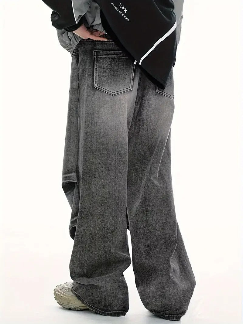 Męskie Spodnie z Szerokimi Nogawkami