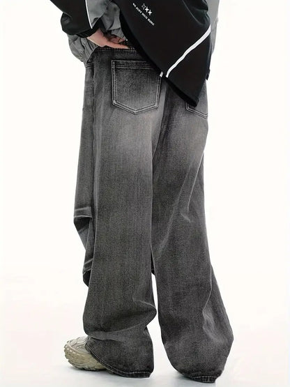 Męskie Spodnie z Szerokimi Nogawkami