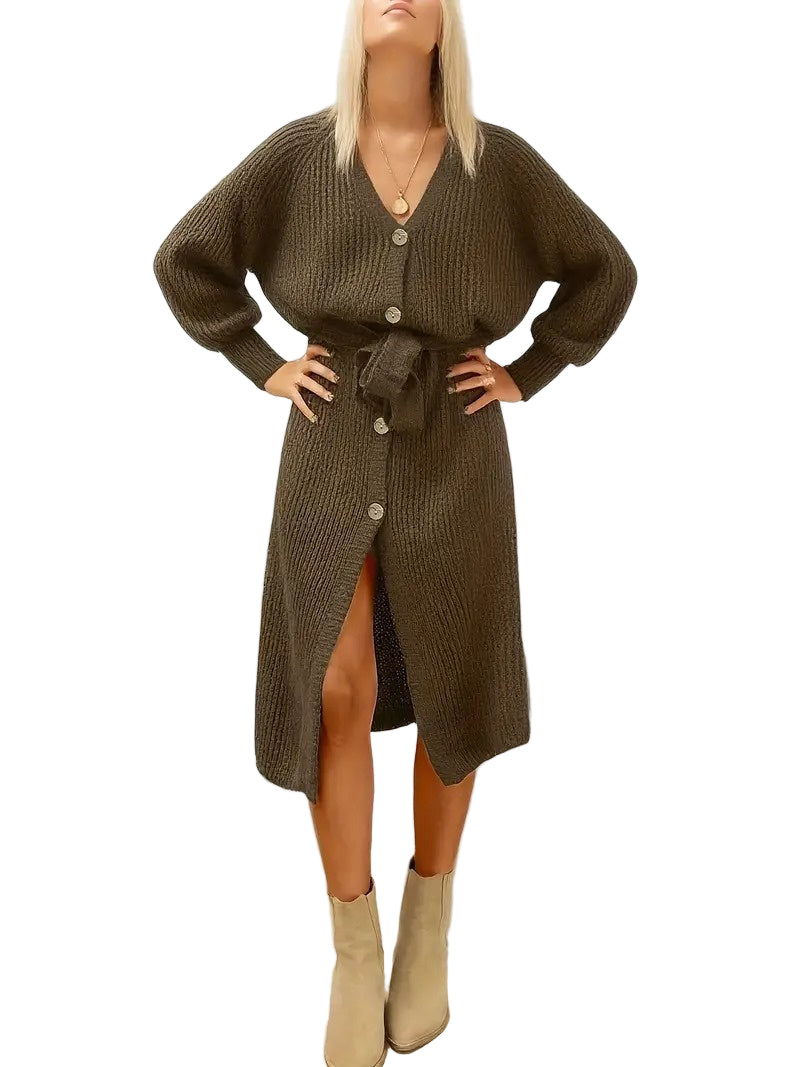 Sukienka Midi Damska z Paskiem