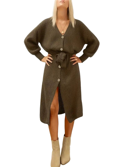 Sukienka Midi Damska z Paskiem